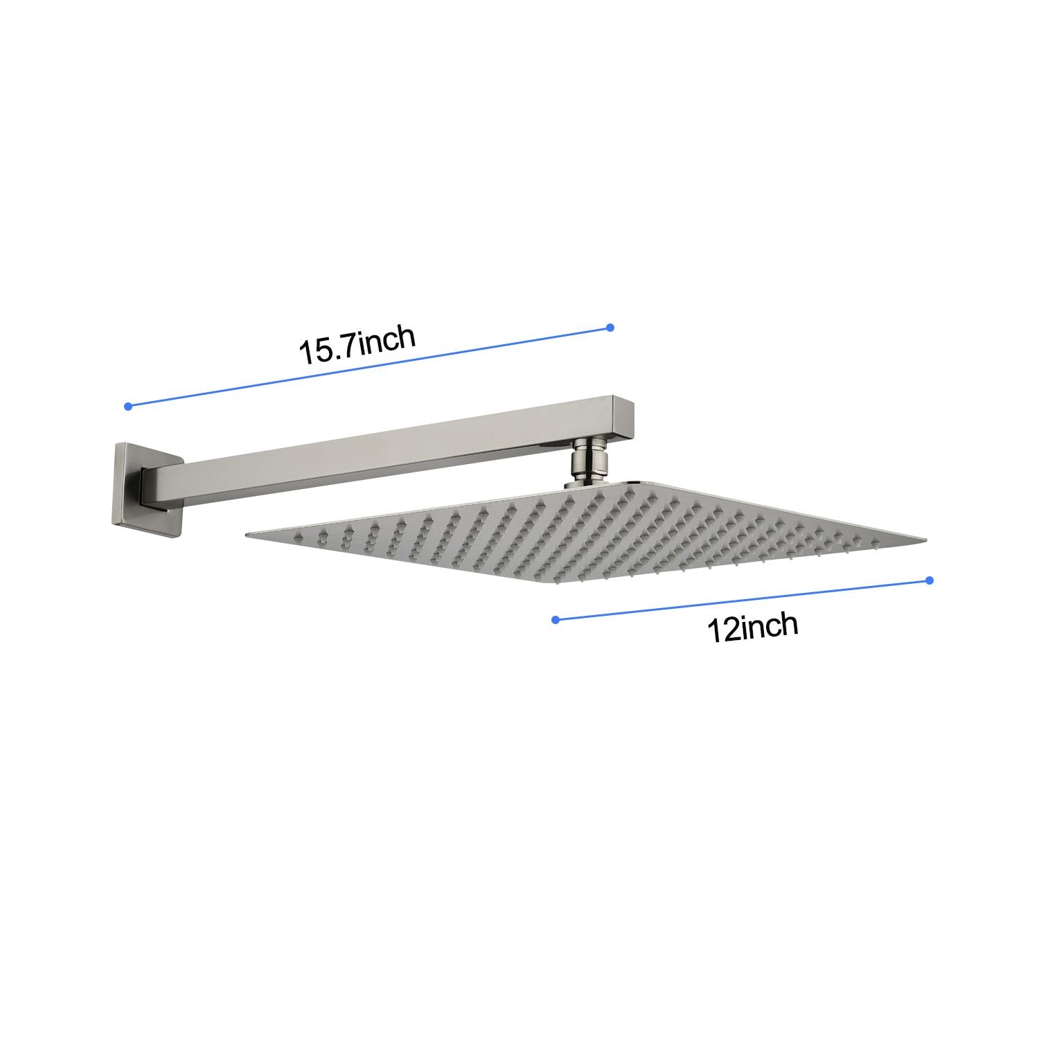 12 inch Wall Mount Rainfall Square Shower Head - luxuryhomedecoridea.com