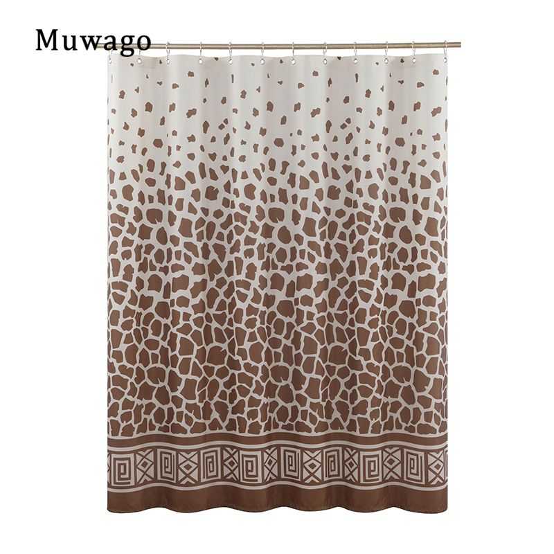 Muwago Shower Curtain With Giraffe Pattern Blackout Waterproof And Mildew Resistant Bathing Cover Aesthetic Bathroom Accessories - luxuryhomedecoridea.com