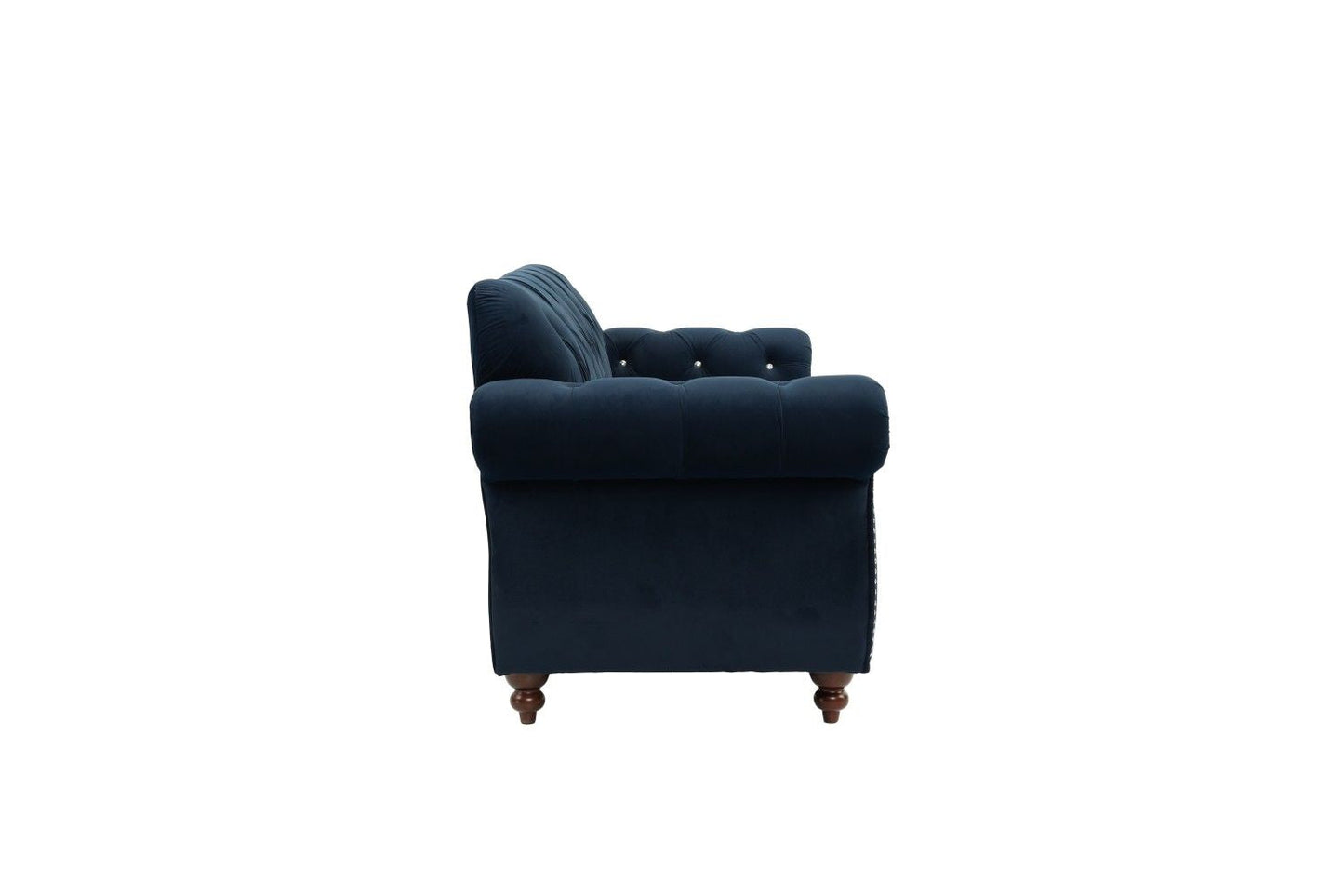 Formal Luxury Look 1pc Indigo Velvet Loveseat w Pillows Living Room Furniture 2-Seat Couch - luxuryhomedecoridea.com