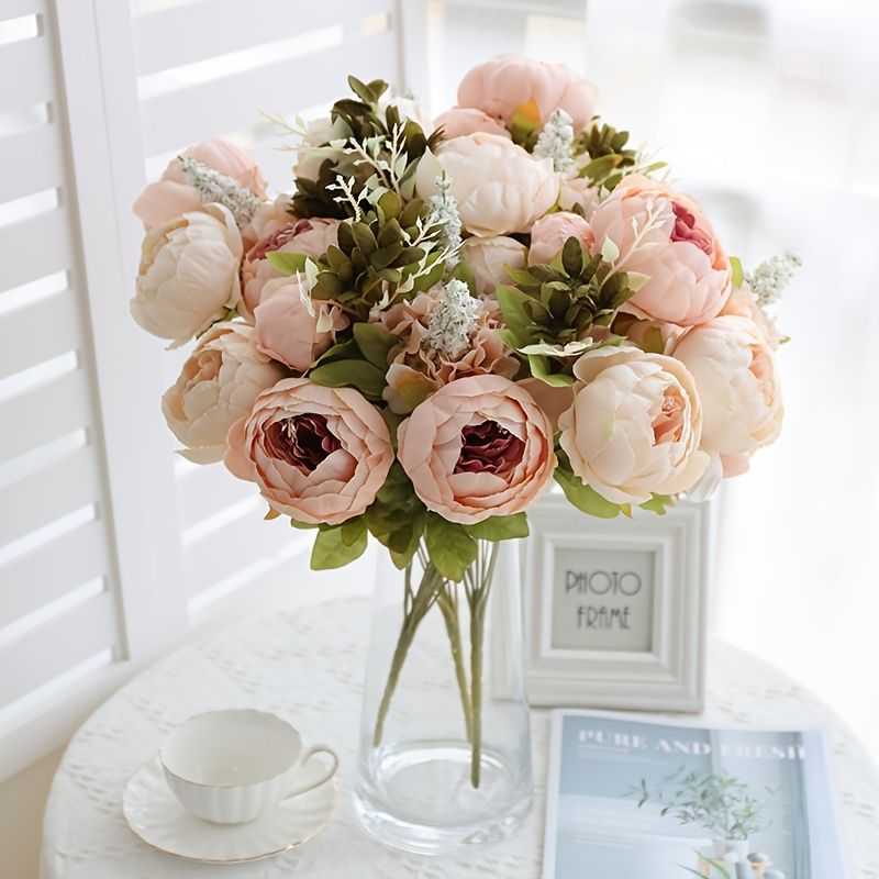 1pc, Realistic Peony Silk Flowers for Home Decor and Weddings - DIY Craft and Bridal Bouquet - Indoor and Outdoor Decoration - luxuryhomedecoridea.com
