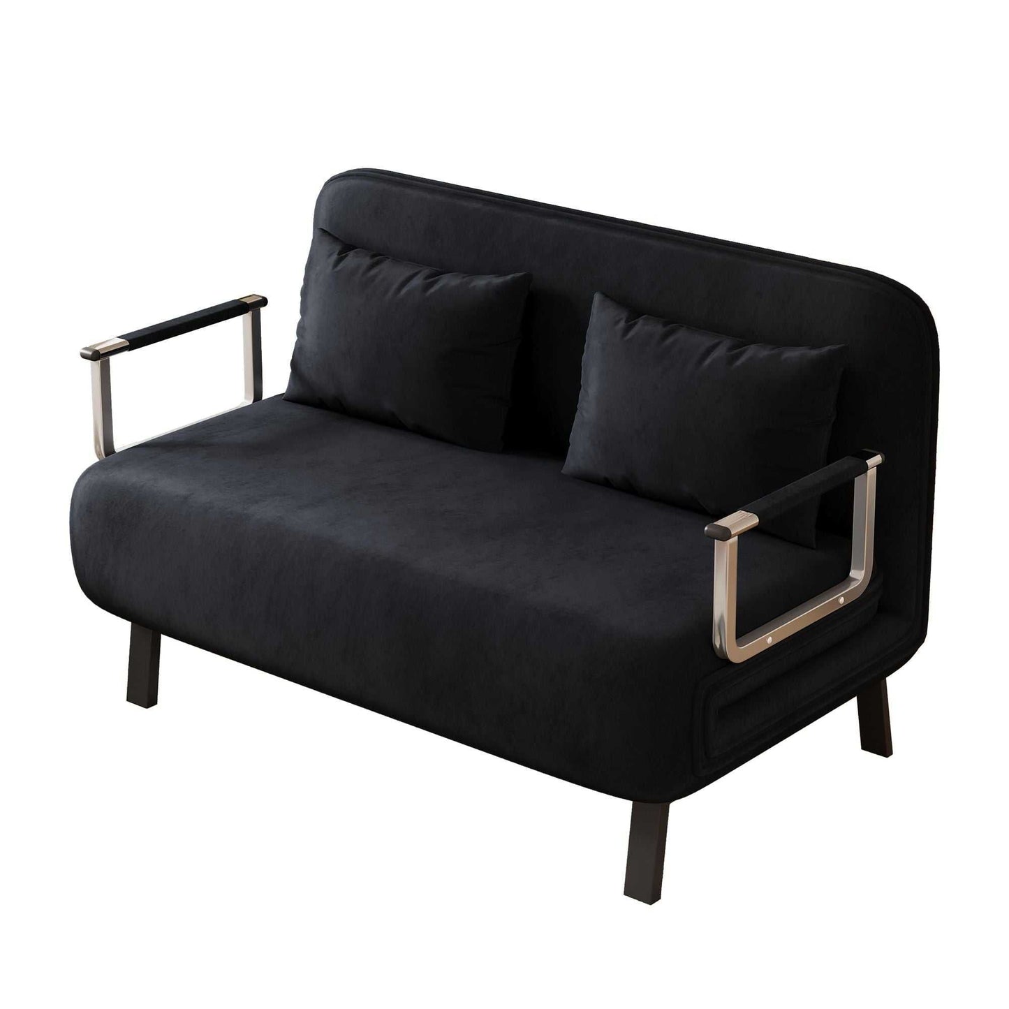 39″ Convertible Chair Bed, Tri-Fold Sofa Bed with Adjustable Backrest & Pillow, Leisure Chaise Lounge Couch with Sturdy Steel Frame for Home & Office, Comfortable Sleeper Chair black - luxuryhomedecoridea.com