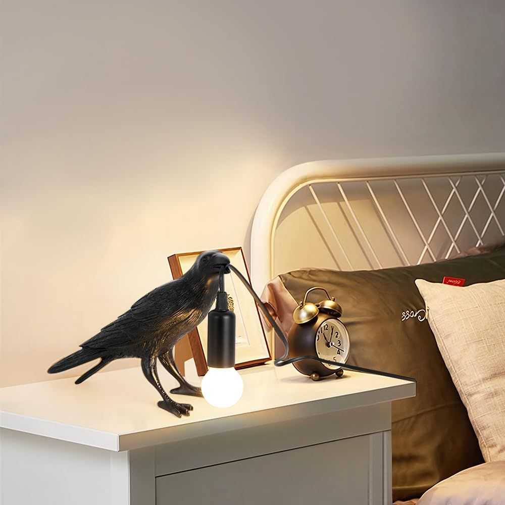 Crow Lamp - Raven Lamp with LED Bulb, Bird lamp, Crow Light Gothic Halloween Decor for Bedside Bedroom Living Room Decor - luxuryhomedecoridea.com