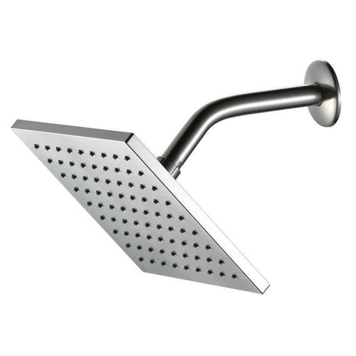 1-Setting 8 in. Square Rain Showerhead in Brushed Nickel - luxuryhomedecoridea.com