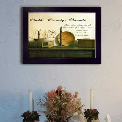 "Faith, Family and Friends" By Billy Jacobs, Printed Wall Art, Ready To Hang Framed Poster, Black Frame - luxuryhomedecoridea.com