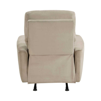 Modern Living Room 1pc Power Rocker Reclining Chair Light Brown Velvet Upholstery Solid Wood Frame Luxury Home Furniture - luxuryhomedecoridea.com