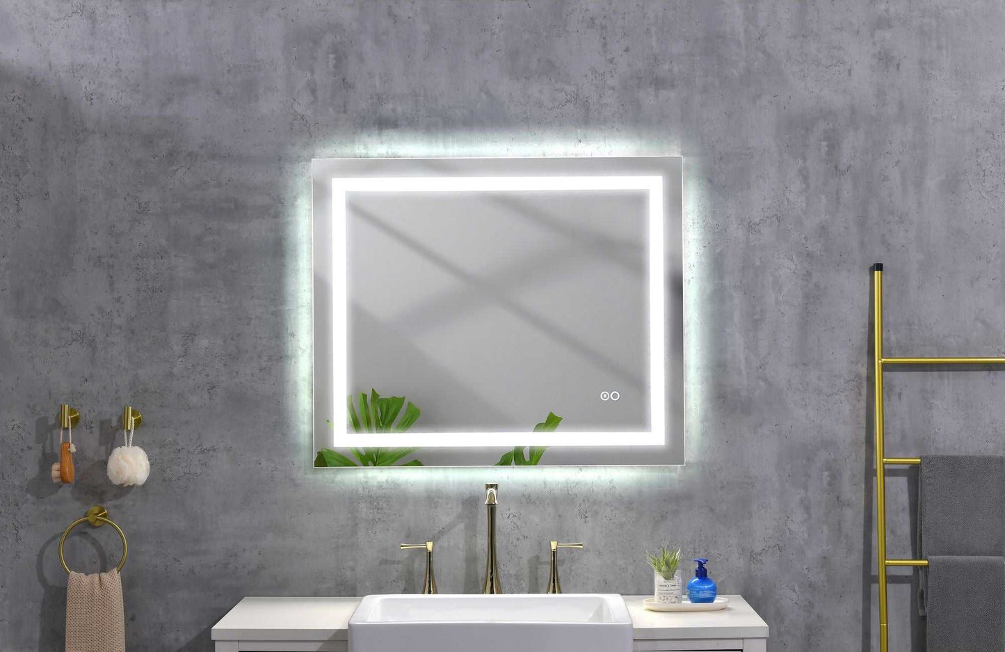 36*28 LED Mirror for Bathroom with Lights; Dimmable; Anti-Fog; Lighted Bathroom Mirror with Smart Touch Button; Memory Function - luxuryhomedecoridea.com