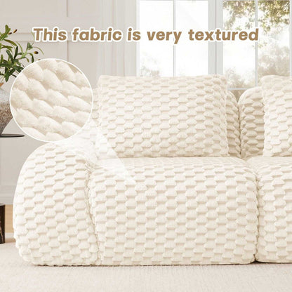 Modern Modular Sectional Sofa for Living Room,Flannelette Fabric,Oversized 3-Seater Couch,boneless sofa,Deep Seat,Buckle connection,Anti-slip Design,No Assembly,Cream - luxuryhomedecoridea.com