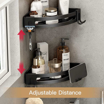 Shower Corner Shelf Caddy 2 Pack shower Organizer Corner No Drill Shower Storage Rust Proof Bathroom Corner Wall Shelf shampoo holder Silver - luxuryhomedecoridea.com