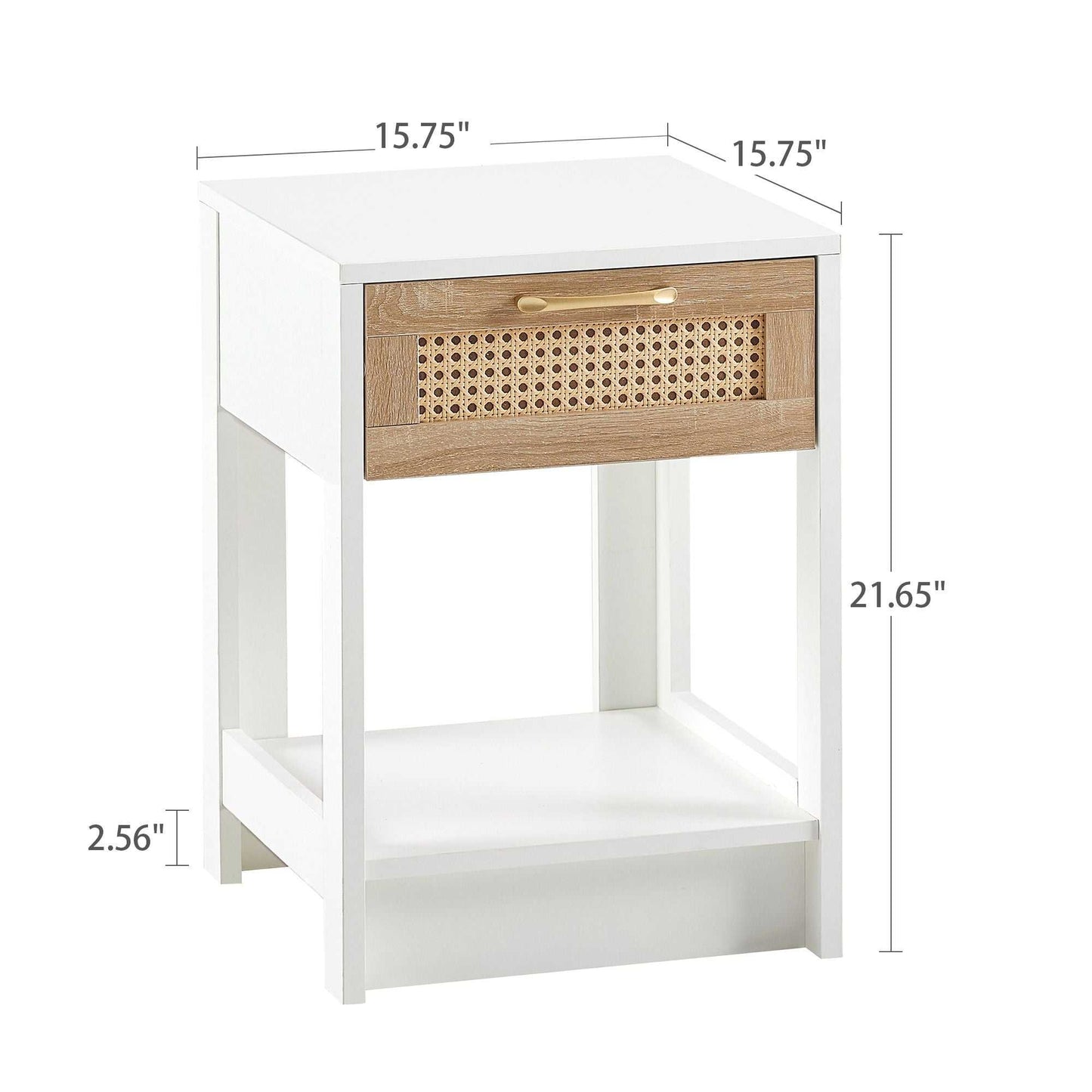15.75" Rattan End table with drawer, Modern nightstand, side table for living room, bedroom - luxuryhomedecoridea.com