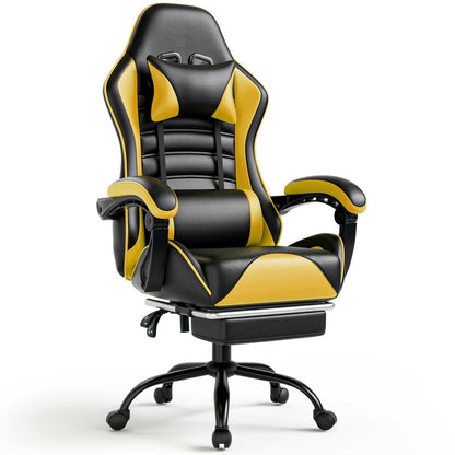 Ergonomic Gaming Chair for Adults, Comfortable Computer Chair for Heavy People, Adjustable Height Office Desk Chair with Wheels, Breathable Leather Video Game Chairs - luxuryhomedecoridea.com