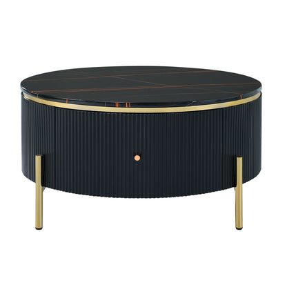Modern Round Coffee Table with 2 large Drawers Storage Accent Table(31.5'') - luxuryhomedecoridea.com