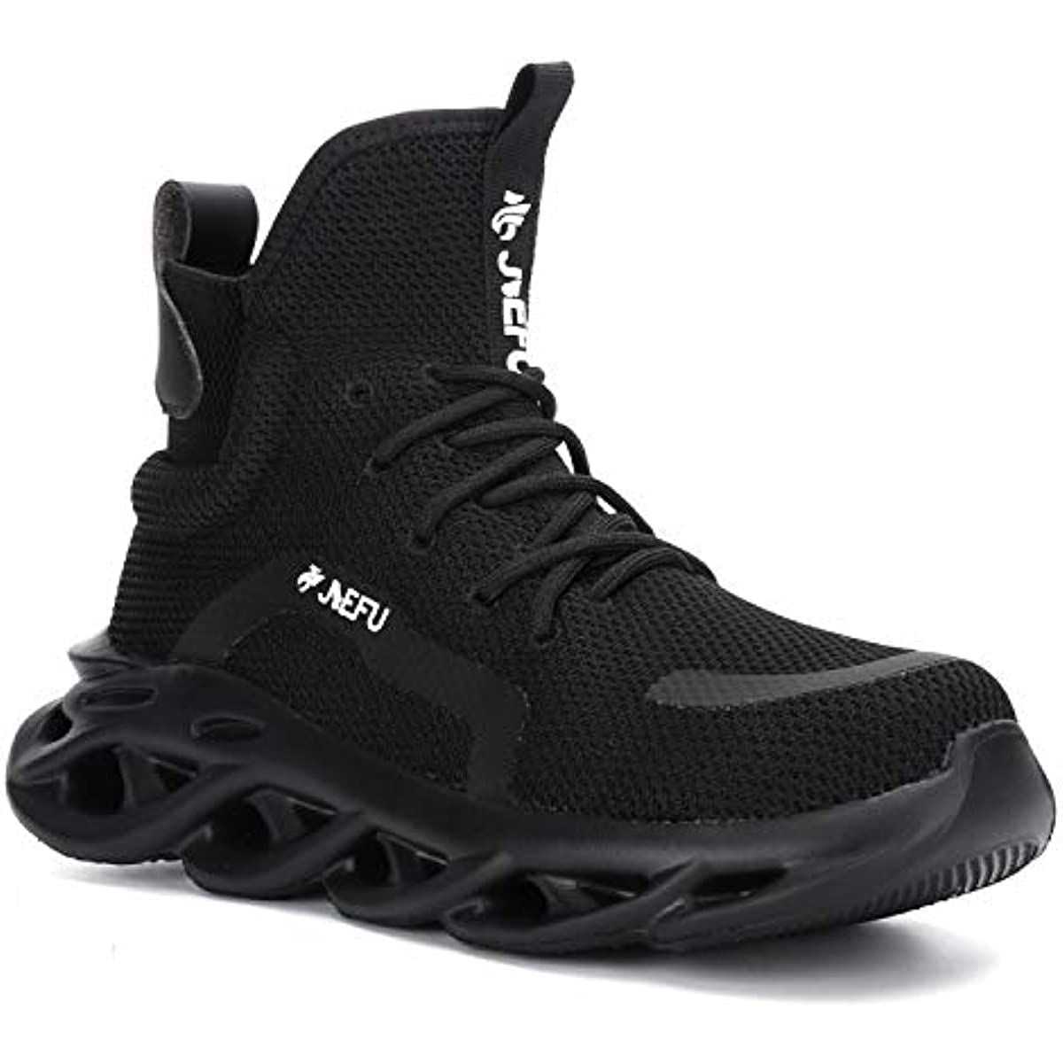 JIEFU Work Safety Boots Breathable Lightweight Reliable Durable Steel Toe Industrial Construction Shoes - luxuryhomedecoridea.com