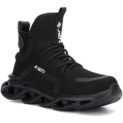 JIEFU Work Safety Boots Breathable Lightweight Reliable Durable Steel Toe Industrial Construction Shoes - luxuryhomedecoridea.com