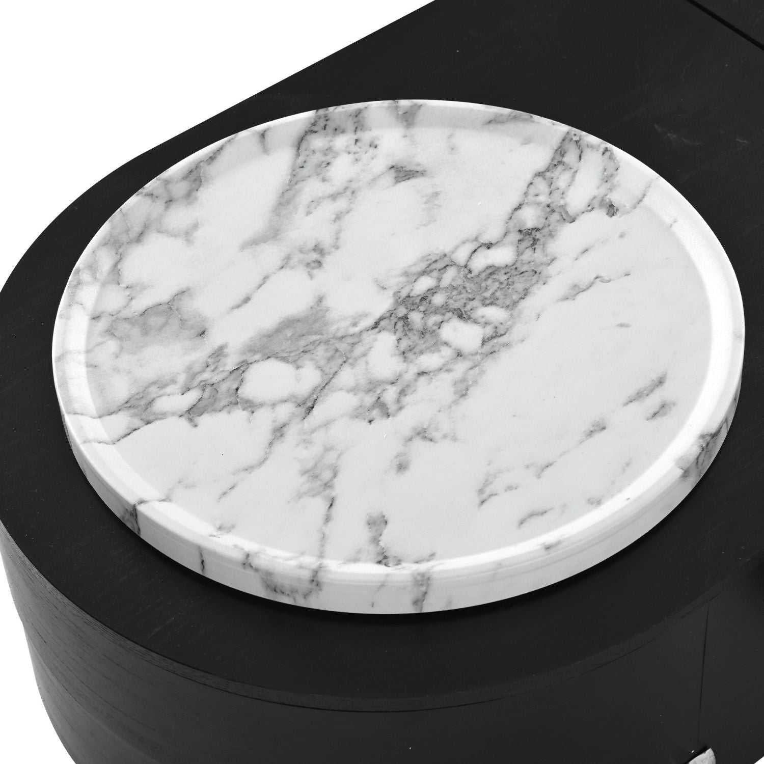 U-Can 47.2''Lift Top Coffee Table with 360-degree Marble-patterned rotating tray,Hidden Compartment, Partially Assembled Wooden Center Table, Modern Oval Lift Tabletop for Home Living Room - luxuryhomedecoridea.com