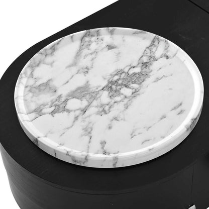 U-Can 47.2''Lift Top Coffee Table with 360-degree Marble-patterned rotating tray,Hidden Compartment, Partially Assembled Wooden Center Table, Modern Oval Lift Tabletop for Home Living Room - luxuryhomedecoridea.com