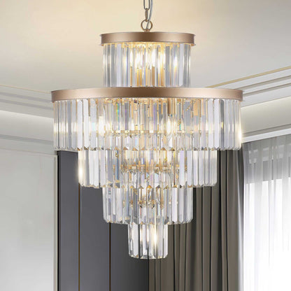 Golden Luxury Crystal Chandelier Modern Chandeliers Lights Fixture Hanging Pendant Light Fixture for Dining Room Bedroom Living Room Dia 23.6 Inch-Gold - luxuryhomedecoridea.com