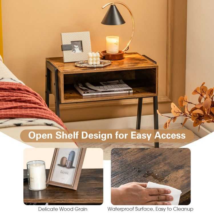 2 Pieces Stackable Night Stand Bedside End Table Set - luxuryhomedecoridea.com