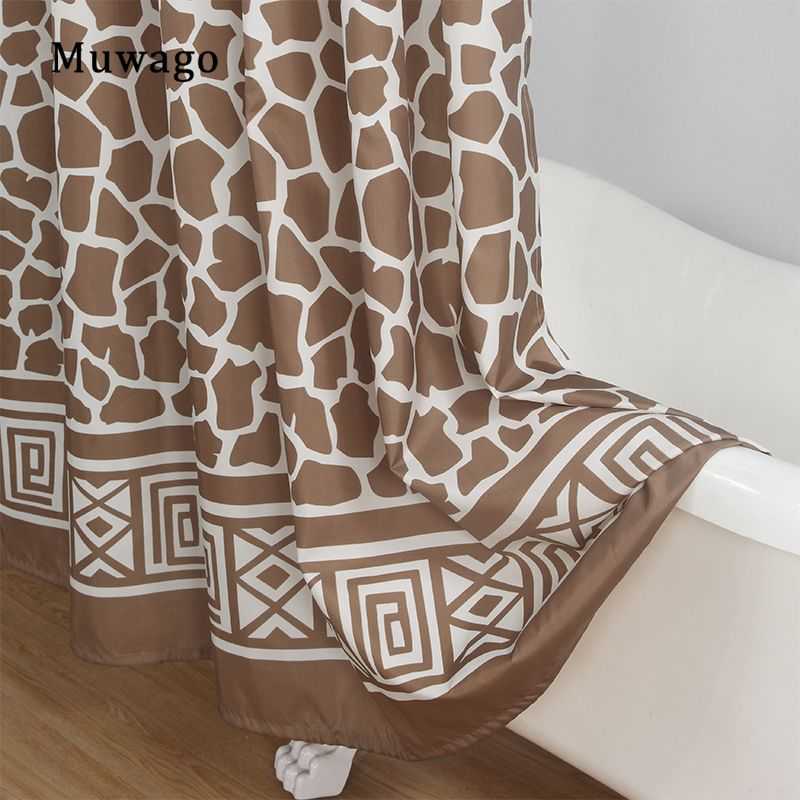 Muwago Shower Curtain With Giraffe Pattern Blackout Waterproof And Mildew Resistant Bathing Cover Aesthetic Bathroom Accessories - luxuryhomedecoridea.com