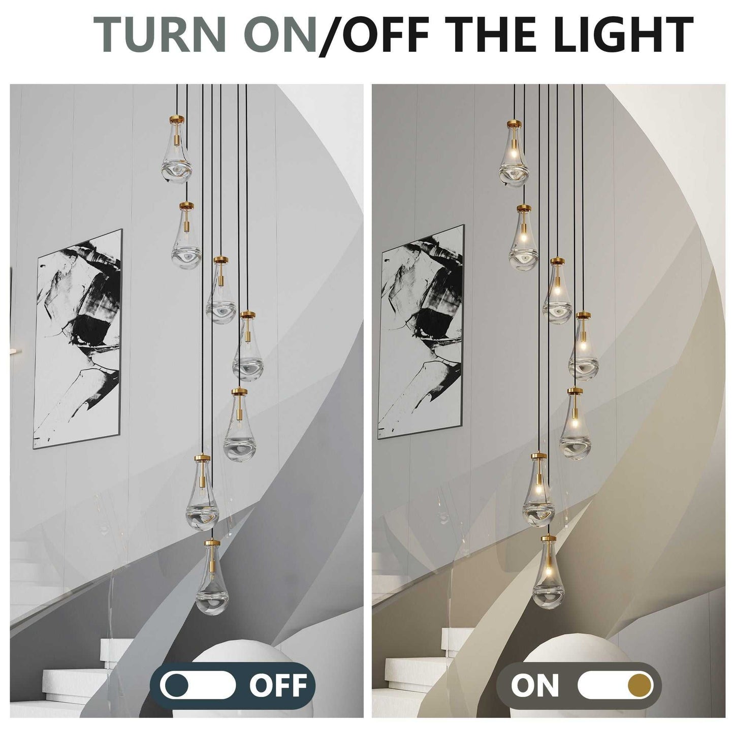 7 Light Dining Room Pendant Light, Large Chandelier Adjustable Hanging Line, Living Room Pendant Light, Foyer Chandelier, Stairwell Pendant Lights, Bedroom - luxuryhomedecoridea.com