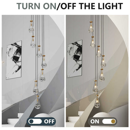7 Light Dining Room Pendant Light, Large Chandelier Adjustable Hanging Line, Living Room Pendant Light, Foyer Chandelier, Stairwell Pendant Lights, Bedroom - luxuryhomedecoridea.com