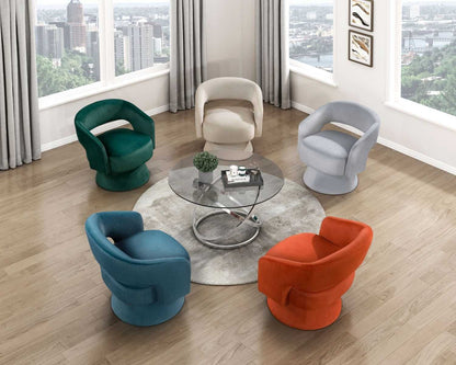 Modern Luxury Swivel Accent Chair 1pc Green Velvet Upholstery Solid Wood Stylish Home Furniture - luxuryhomedecoridea.com