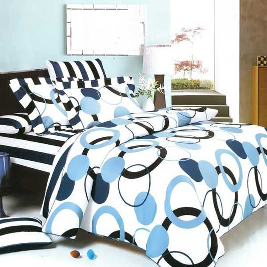 Blancho Bedding - [Artistic Blue] Luxury 7PC MEGA Bed In A Bag Combo 300GSM (Twin Size) - luxuryhomedecoridea.com
