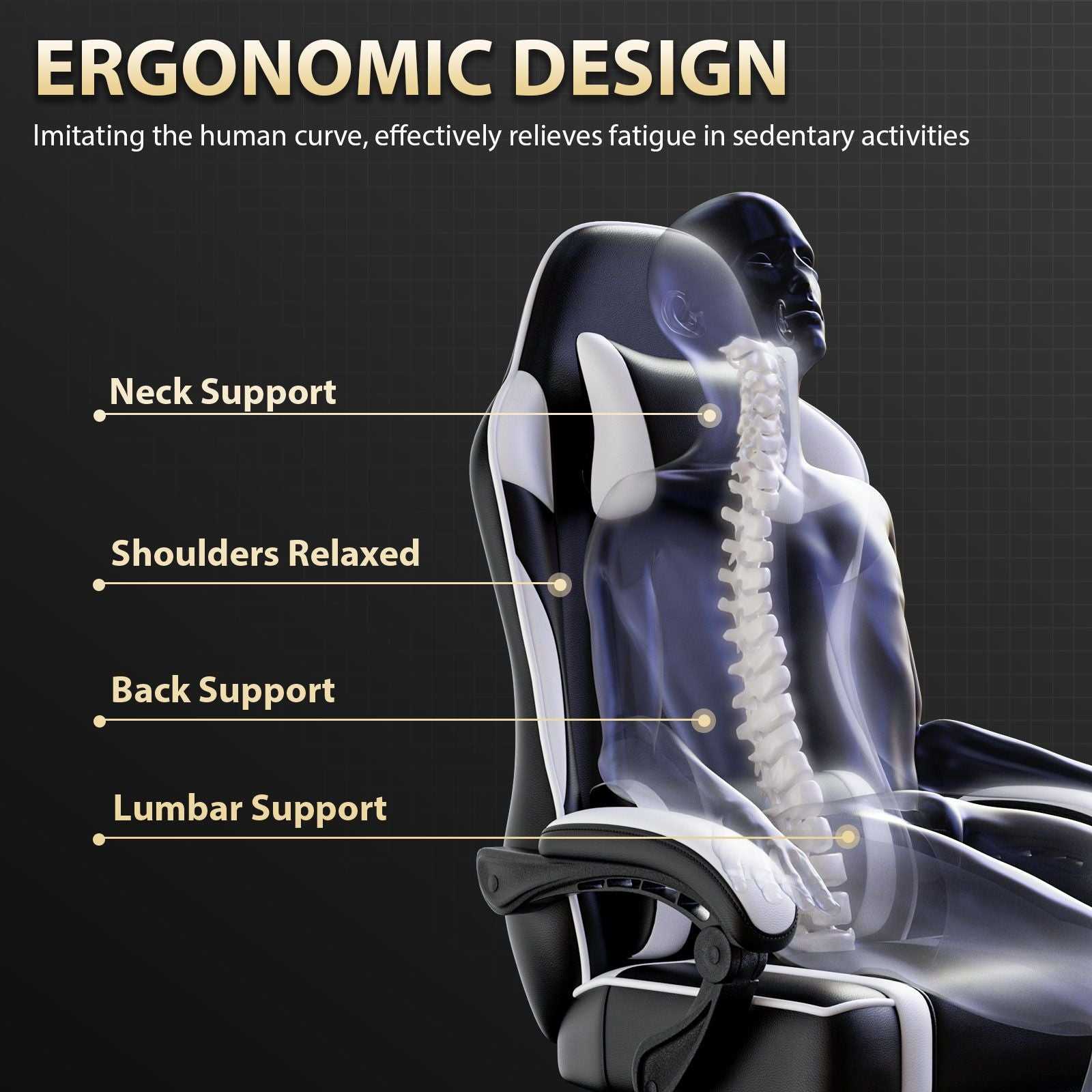 Video Game Chairs for Adults, PU Leather Gaming Chair with Footrest, 360°Swivel Adjustable Lumbar Pillow Gamer Chair, Comfortable Computer Chair for Heavy People - luxuryhomedecoridea.com