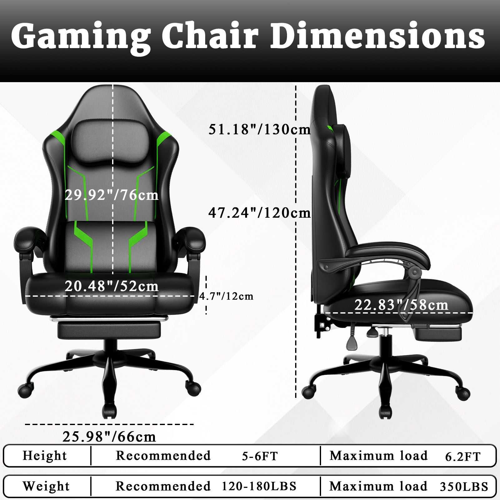 Ergonomic Gaming Chair, Electronic Gaming Chair With Pocket Spring Pad And Footrest, Height Adjustable Computer Chair - luxuryhomedecoridea.com