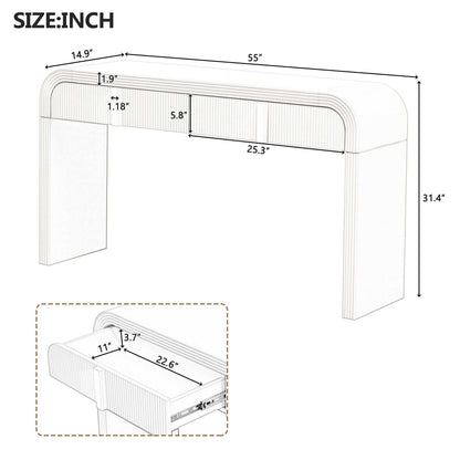 Unique Modern Rounded Silhouette and Smooth Surface Console Table with 2 Drawers for Living Room and Entryway - luxuryhomedecoridea.com
