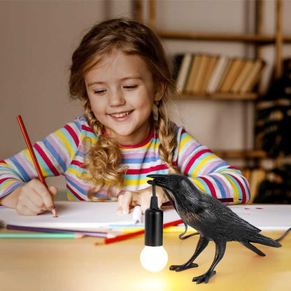 Crow Lamp - Raven Lamp with LED Bulb, Bird lamp, Crow Light Gothic Halloween Decor for Bedside Bedroom Living Room Decor - luxuryhomedecoridea.com