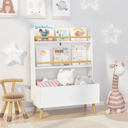 Kids Bookshelf, Book and Magazine Rack, Book Organizer, toy Storage Cabinet Organizer, White - luxuryhomedecoridea.com