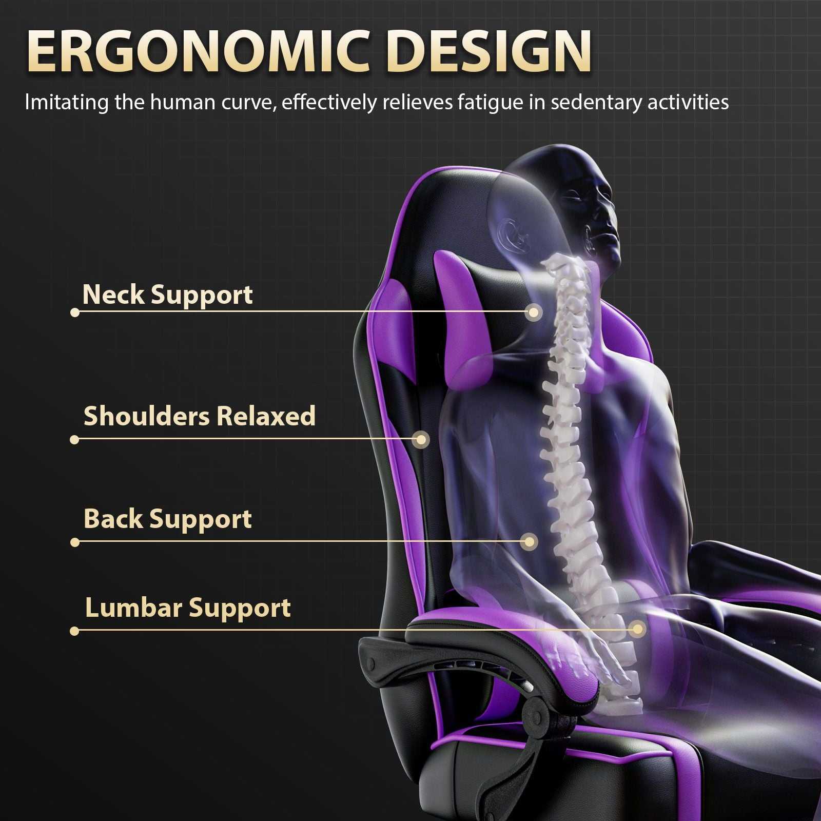 Video Game Chairs for Adults, PU Leather Gaming Chair with Footrest, 360°Swivel Adjustable Lumbar Pillow Gamer Chair, Comfortable Computer Chair for Heavy People - luxuryhomedecoridea.com