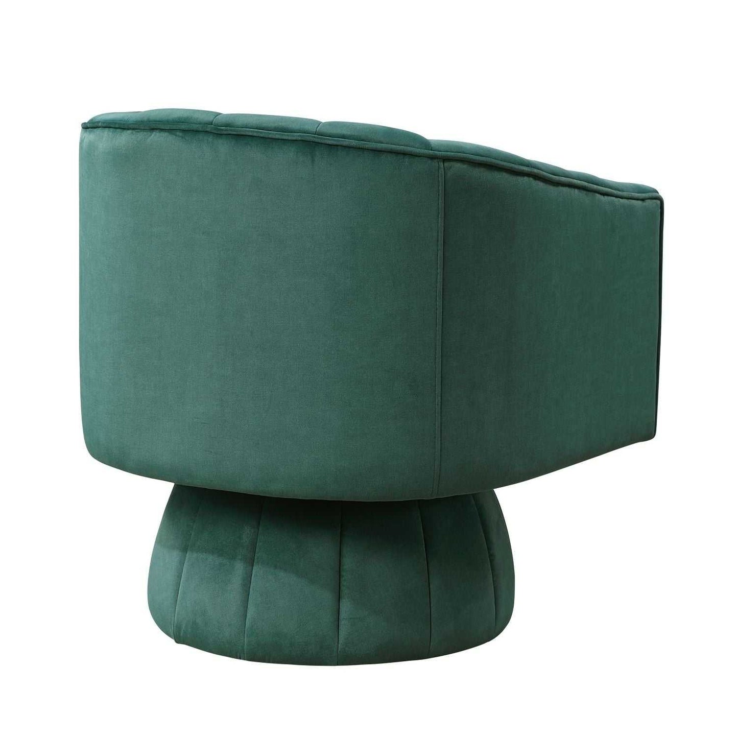 Dark Green Velvet Accent Chair Modern Luxury Living Room Furniture, 1pc Swivel Chair Comfortable Barrel Back - luxuryhomedecoridea.com
