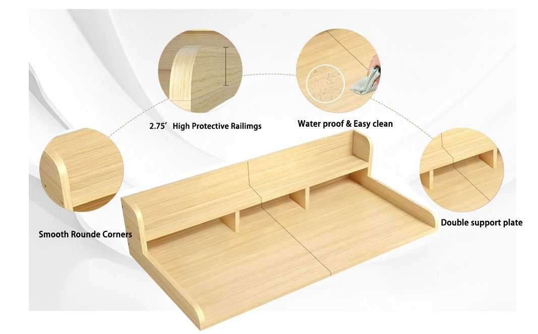 Washer Dryer Countertop with Non-slip Pads, Laundry Wood Shelf Topper with Edge, 54" Width x 27.5" Depth Double Layer Organizer for Washer and Dryer Laundry Hamper Counter Storage Organization (OAK) - luxuryhomedecoridea.com