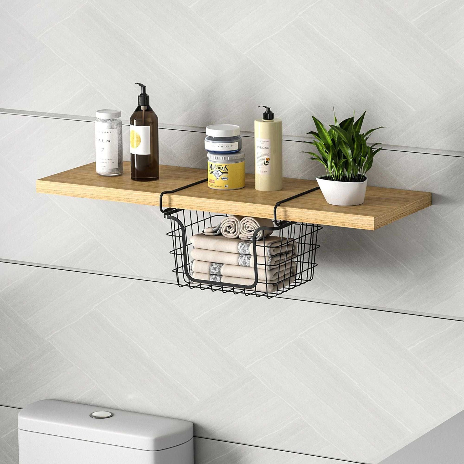 Oceanstar Stackable Metal Wire Storage Basket Set for Pantry, Countertop, Kitchen or Bathroom – Black, Set of 3 - luxuryhomedecoridea.com