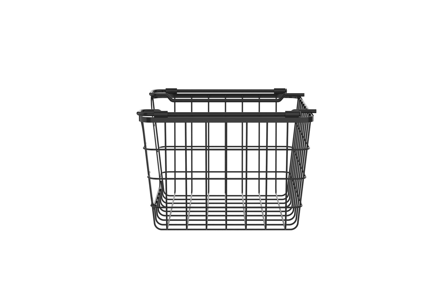 Oceanstar Stackable Metal Wire Storage Basket Set for Pantry, Countertop, Kitchen or Bathroom – Black, Set of 3 - luxuryhomedecoridea.com