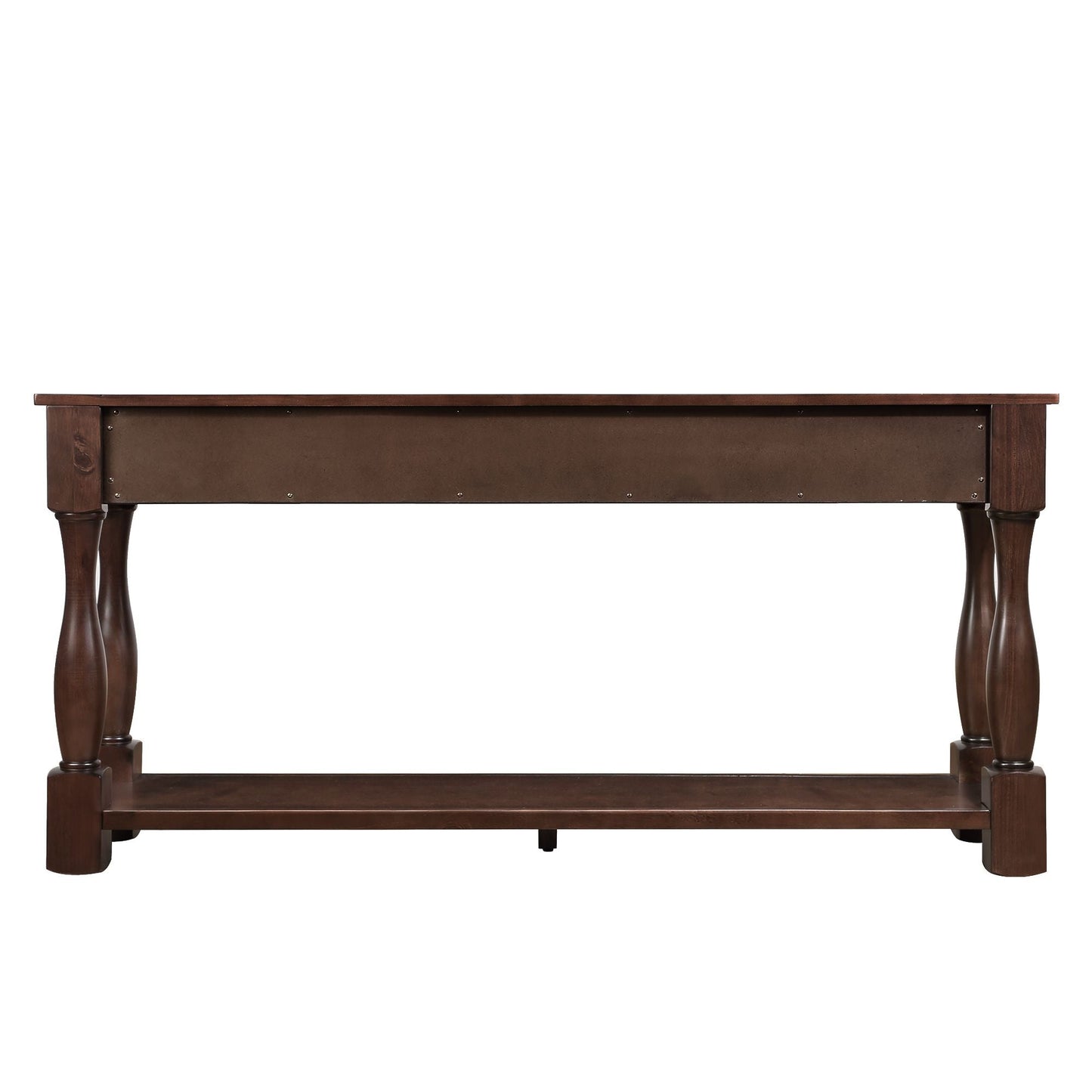 63inch Long Wood Console Table with 3 Drawers and 1 Bottom Shelf for Entryway Hallway Easy Assembly Extra-thick Sofa Table( Light Espresso) - luxuryhomedecoridea.com