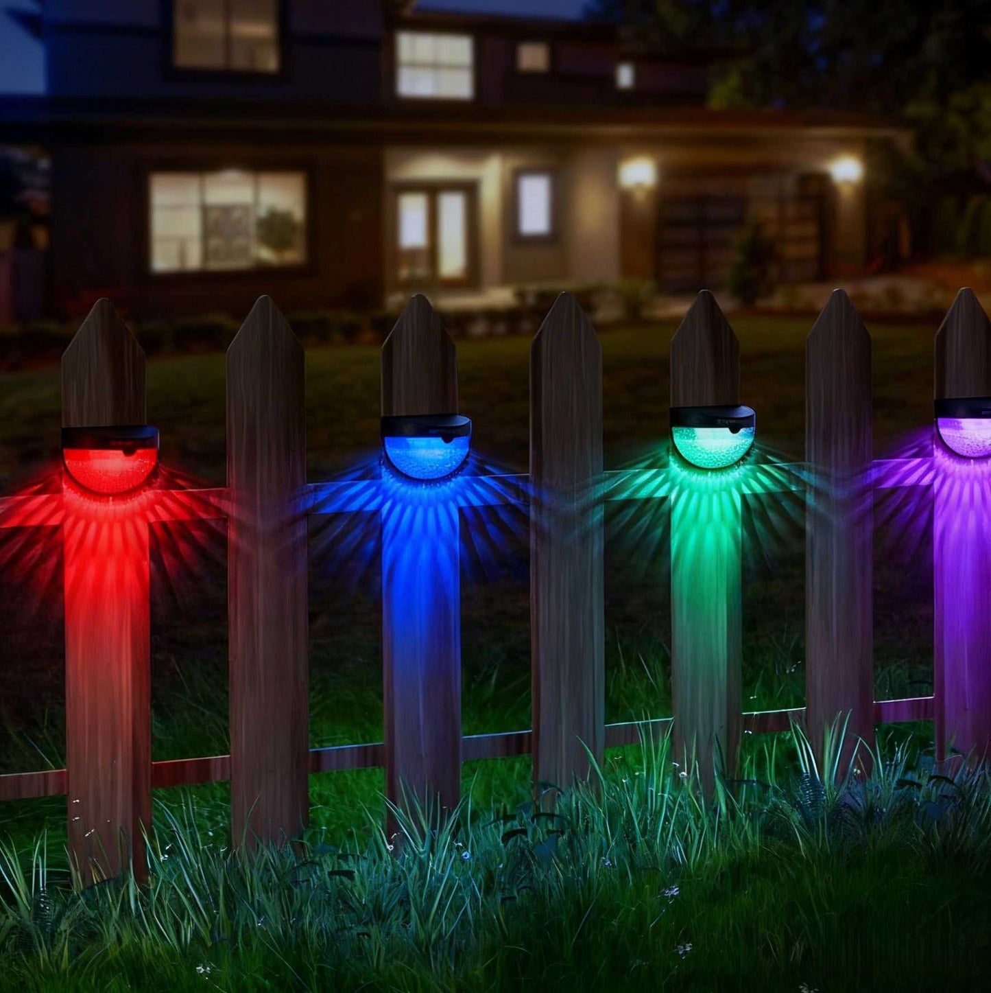12/6 Solar fence lights, solar platform lights, solar wall lights, rechargeable solar cells, suitable for front porches, security lights, wall installation, terraces, fences, garages, decoration - luxuryhomedecoridea.com