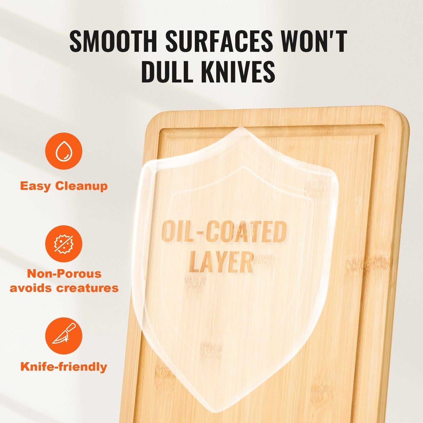 VEVOR Cutting Board, 3 Pieces, Premium Versatile Bamboo Cutting Board with Food-Grade Oil and Juice Groove,Sturdy & Durable Chopping Board with Built-in Handle, Fit for Display, Chopping & Serving - luxuryhomedecoridea.com