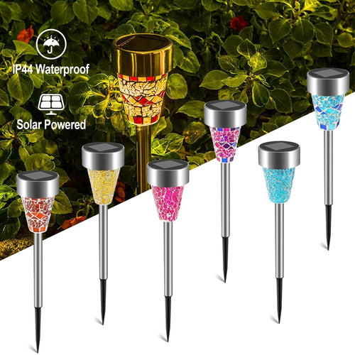 6Packs Solar Garden Lights Outdoor Solar Pathway Lights IP44 Water-resistant Landscape Lights 8Hrs Lawn Lamps for Yard Driveway Walkway - luxuryhomedecoridea.com
