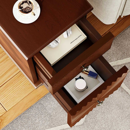 2 Drawer Modern Sofa Side Table, Narrow Side Table, Slim Nightstand for Living Room, Bedroom(Expect Arrival Date 2025/4/16) - luxuryhomedecoridea.com