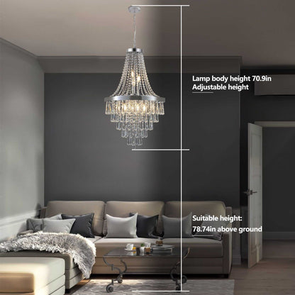 Chromium color Crystal Chandeliers,Large Contemporary Luxury Ceiling Lighting(Bulb Not Included) - luxuryhomedecoridea.com