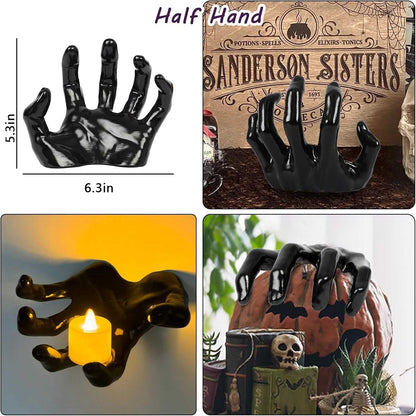 Halloween Decorations, Pack of 3 Wall Mounted Creepy Reaching Hands with Lighted Candles, Life-Sized Horror Hands for Gothic Wall Decorations, Scary Halloween Decorations Indoor - luxuryhomedecoridea.com