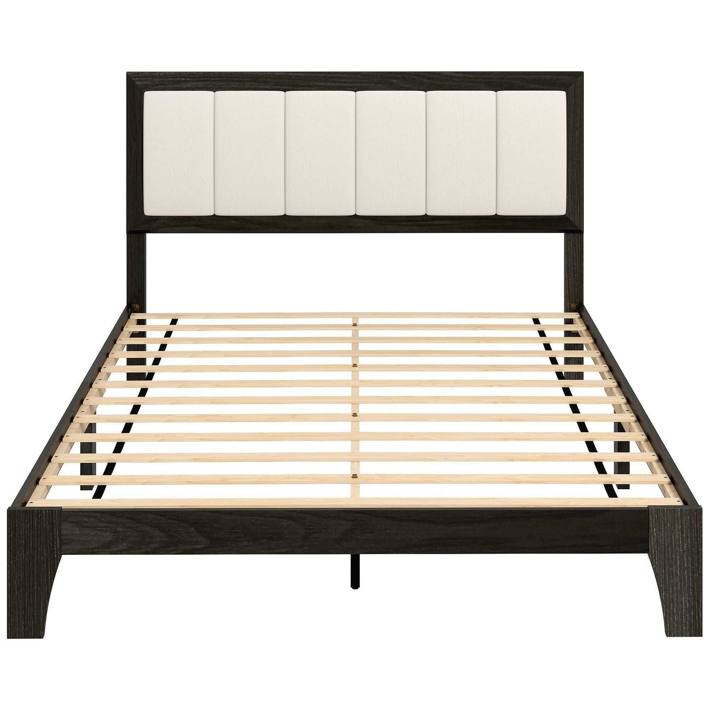 Full Bed Frame with Headboard Full Size Platform Bed Frame with Wooden Slats No Box Spring Needed Easy Assembly Walnut - luxuryhomedecoridea.com