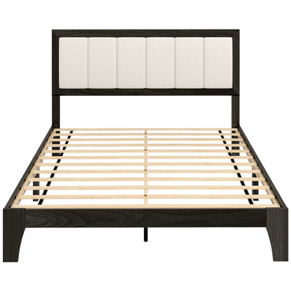 Full Bed Frame with Headboard Full Size Platform Bed Frame with Wooden Slats No Box Spring Needed Easy Assembly Walnut - luxuryhomedecoridea.com