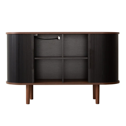 Fralimk Sideboard Buffet Cabinet with Storage, Modern Fluted Storage Cabinet for Dining Room, Tambour Door Console Table for Living Room, Office Storage Cabinet or TV Stand, Accent Sideboard Cabinet - luxuryhomedecoridea.com