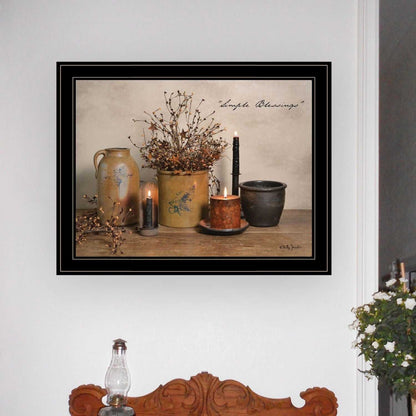 Trendy Decor 4U "Simple Blessings" Framed Wall Art, Modern Home Decor Framed Print for Living Room, Bedroom & Farmhouse Wall Decoration by Billy Jacobs - luxuryhomedecoridea.com