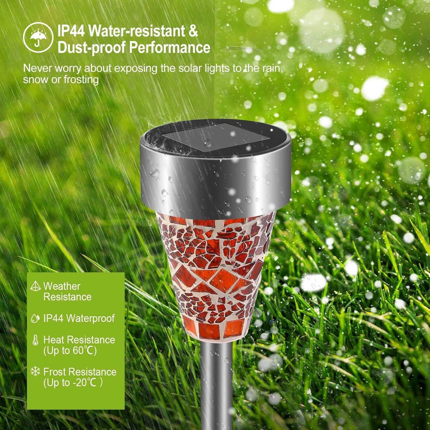 6Packs Solar Garden Lights Outdoor Solar Pathway Lights IP44 Water-resistant Landscape Lights 8Hrs Lawn Lamps for Yard Driveway Walkway - luxuryhomedecoridea.com