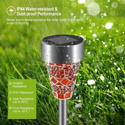 6Packs Solar Garden Lights Outdoor Solar Pathway Lights IP44 Water-resistant Landscape Lights 8Hrs Lawn Lamps for Yard Driveway Walkway - luxuryhomedecoridea.com