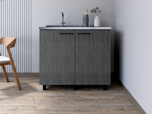 Utility Sink Cabinet Burwood, Kitchen, Smokey Oak - luxuryhomedecoridea.com